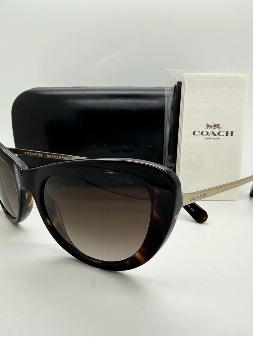 Coach Tortoiseshell Sunglasses with Brown Gradient Lenses